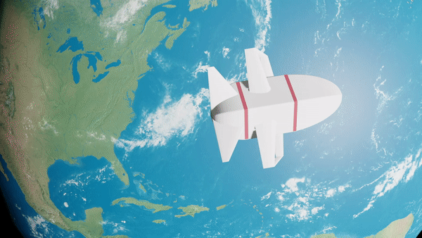 Animated GIF of E-PREP flying around the Earth