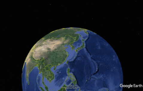 Gif of the Earth with a multilayered grid surrounding it